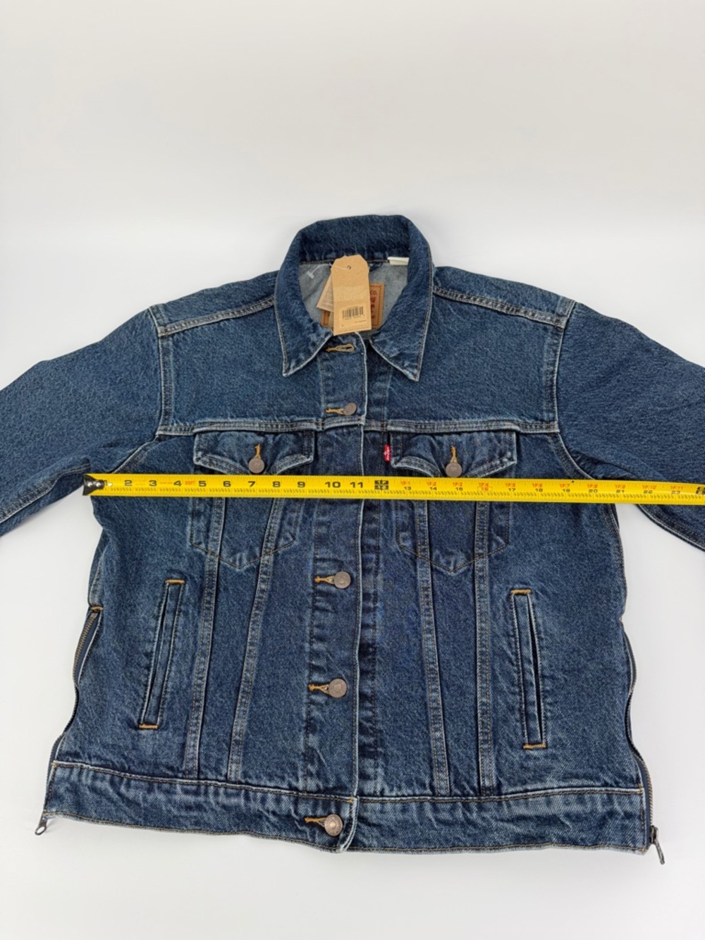 Levi’s Women’s Trucker Denim Jacket 74457 Side Zip Hem Blue L NWT - Picture 14 of 16